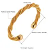 Bransoleta Bangle Kpop Chunky Twisted for woman/Man moda żółta srebrna/złoty kolor wysokiej jakości marka biżuterii H737