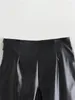 Women's Shorts YENKYE Fashion Women Front Knot Faux Leather Skirts Vintage High Waist Side Zipper Ladies Black Short Pants