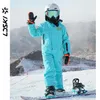 LDSKI Ski Suits Kids Winter Waterproof Windproof Snowproof Wrist Gaiter Hip Zipper Warm Snowboard Jumpsuit Boys Girls 231220