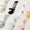 DongAi – chaussettes Ultra-fines transparentes en soie cristal pour femmes, mode d'été, Harajuku, ours mignon, confort, semelle en coton, maille
