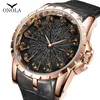 ONOLA marca única reloj de cuarzo diseñador hombre 2019 reloj de pulsera de cuero de oro rosa moda cusual impermeable Vintage caballero Relogio Ma206S