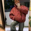 Trenchs de femmes Manteaux d'hiver Chaud Plaid Parkas Femmes Y2K Vintage Streetwear Lâche surdimensionné Down coréen Harajuku Preppy All Match Puffer