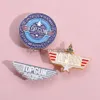 Klasik yuvarlak emaye broş güneş gül arısı leopar kahve ördek dünya oyun konsolu pilot sevimli metal rozet yaka pimleri mücevher hediyesi