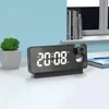 Светодиодный цифровой будильник, настольные часы, электронные настольные часы, USB-будильник, FM-радио, проектор времени для спальни, гостиной 231220