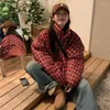 Trenchs de femmes Manteaux d'hiver Chaud Plaid Parkas Femmes Y2K Vintage Streetwear Lâche surdimensionné Down coréen Harajuku Preppy All Match Puffer