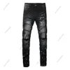 Purple Designer Mens Jeans High Street Jeans Hommes Pantalons de broderie Femmes Oversize Ripped Patch Hole Denim Straight Fashion Brand Streetwear Slim