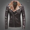 Men's Jackets Street Leather Jacket Men Winter Fleece Motorcycle Pu Leahter Keep Warm Male Stand Collar Casual Windbreaker Slim Coat