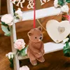 Garden Decorations 2pcs Suspending Bear Decor Resin Statue Adorable Figure Courtyard Accessory