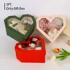 Decorative Flowers Birthday For Gift Box Paper Anniversary Present With Lid Window Storage Case Wedding Heart Shaped Valentine Day Ornament