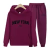 Men's Tracksuits Mens Hoodies Pants Two Piece Set YORK Printing Men Womens Jogger Warm Clothes