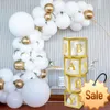 Gold Transparent Name Balloon Box Letter Birthday Party Gender Reveal Baptism Decoration First 1 st Birthday Baby Shower Decor Party Favor Holiday Supplies