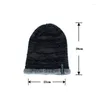 Berets Unisex Winter Hats Add Fur Lined Men And Women Warm Slouchy Beanie Cap Casual Label Decor Thicken Soft Knitted