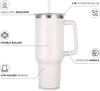 Bouteilles d'eau Gobelet de 40 oz avec poignée et couvercle de paille Tasse isolée Bouteille en acier inoxydable réutilisable Tasse de voyage Porte-gobelet