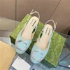 Dress shoes Sandals Small fragrance sole single Baotou genuine leather versatile French low flat shoes Crystal Ballet Shoe 35-42