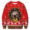 Erkek Sweaters y2k Yeni Noel Baba Xmas Desenli Kazak Cosplay Noel Sweaters Üstler Erkek Kadınlar Komik Küleyler Erkekler/Kadın Çirkin Sweartshirt T231220