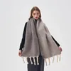 Scarves Women's Simple Thickened Tassel Double-Sided Solid Colour Plush Scarf Autumn And Winter Warm Versatile Soft Scarfs Shawl