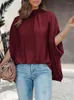 Kvinnors blusar 2023 sommarblus elegant kort ärm lös mode o-hals vit femme topp casual chiffon för kvinnor boho