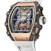 RichardMiler da uomo Orologi di lusso Orologi da polso automatici RichardMiler RM21-01 Carica manuale Tourbillon Aerodyne Orologio da uomo in edizione limitata HBRP