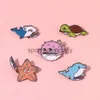 Spettatura per animali marini carini Octopus Seahorse Whale Shark Puffer Fish Fishfish Tartaruga Distintivo Metatore Punk Punk Pins Regalo per gioielli