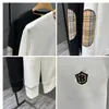 T-shirts pour hommes Nouveaux hommes à la mode desinger plaid à manches longues T-shirt noir col rond épissure garçons dalily décontracté confortable personnalisé coton respirant t-shirts