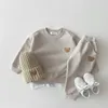 Ensembles de vêtements 2pc Baby Boys Girls Set Automne Little Bear Brodery Tops Coat + Pantal