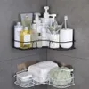 Upgrade Bathroom Shelf Without Drilling Iron Shower Shelves Shampoo Storage Rack Cosmetic Holder Wall Mounted Shower Organizer