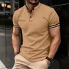 Polo da uomo estate casual polo a maniche corte ufficio moda colletto alla coreana maglietta abbigliamento traspirante 231219