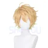 Party Supplies Nu Carnival Quincy Cosplay Wig 30cm Short Orange Anime Wigs Heat Resistant Synthetic