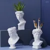 Vasi stile nordico creativo David ritratto vaso testa umana fiore ornamenti decorativi resina fiori per la casa decorazioni artistiche statua famosa