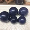 Decorative Figurines Polished Blue Sandstone Ball Crystal Spiritual Healing Stones For Sale