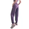 LL Pantalon de sport à séchage rapide pour femme, pantalon de sport, taille haute, ample, loisirs, cordon de serrage, noué, pantalon de fitness, pantalon de course