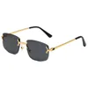 Sunglasses Frameless Cut Edge Spring Foot For Female Internet Celebrity Gradually Changing Color Male Instagram