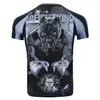 Camiseta MMA para Hombre Camiseta Deportiva Muay Thai de Verano Manga Corta Redonda para Hombre Camiseta Deportiva Informal de Secado rápido con Estampado 3D MMA Manga Corta elástica Transpirable