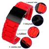 Bracelets de montre pour chevalier noir DZ7396 DZ7370/7430, bande en acier avec écart en Silicone, 24mm 26mm 28mm, sangles de plate-forme rouge