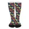 Frauen Socken Blau und Gelb Gänseblümchen Vintage Floral Gothic Strümpfe Mädchen Qualität Outdoor Sport Herbst Muster Anti Skid