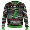 Moletons masculinos Pickle Rick Feio Natal Moletom Presente Papai Noel Pulôver Cartoon Anime 2024 Novo Outono Inverno Homens Mulheres Roupas Top T231220