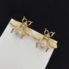 Designer brass material 925 silver needles anti-allergic bee luxury brand earring ladies weddings parties gifts exquisite jewelry