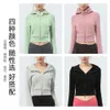 Lu Lu Align veste coupe-vent couche épaissie Align résistant au froid demi-col haut à capuche sport Fitness manteau à manches longues entraînement Gry LL Yoga Lemon LL femme