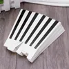 Take Out Containers 24pcs Popcorn Boxes Holder Cartons Paper Bags Stripe Box For Movie Theater Dessert Tables Wedding Favors (Black)
