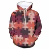 Herren Hoodies Sweatshirts Lustige Jigsaw Design Grafik Bunte Puzzle 3D Gedruckt Hoodie Für Männer Kleidung Splicing Joint Junge Trainingsanzug Y2k Tops 231219