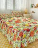 Bed Skirt Summer Fruit Pomegranate Watercolor Elastic Fitted Bedspread With Pillowcases Mattress Cover Bedding Set Sheet