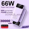 Mobiele telefoon Power Banks 30000mAh Power Bank 66W Supersnel opladen voor Huawei P50 Samsung Draagbare externe batterijlader voor iPhone Xiaomi Powerbank J1220