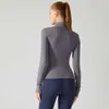 Lu Lu Align Felpe con Cappuccio Yoga Stown Sportswear Giacca Sportiva da Donna Abbigliamento Fitness Zip Frontale Manica Lunga Top con Foro per Il Pollice Top da Allenamento in Palestra per Donna Lemon Workout Gry