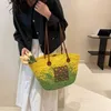 2024 New Designer women's crossbody shoulder Paper Rope Straw Woven for Women's Korean Version Capacity Summer Casual Bag bag