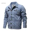 Herrjackor storlek S-5XL Spring och Autumn New Style Boutique Pure Cotton Fashion Blue Black Mens Casual Denim Jacket Slim Cowboy Coatl231126