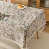 Table Cloth Small Fresh Cotton Linen Tablecloth Household Cover Tassel Lace Q5E4007