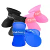 Abbigliamento per cani 4 pezzi/set Scarpe impermeabili per animali domestici Colori caramelle Stivali da pioggia in gomma blu/nero/rosa per cani di piccola taglia Gatto S/M/L