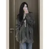 QWEEK Maglione vintage Harajuku Moda maglione da donna cardigan oversize coreano streetwear lavorato a maglia maglioni grigi autunno chic 231220