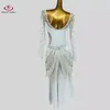 Stage Wear Latin Dance Performance High-End Customized Mesh Embroidered Fishtail kjol Samba Rumba Adult Professional Dress