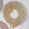 Дизайнерские модные украшения, ожерелье в стиле хип-хоп, диаметр 5 мм, Vvs, муассанит, теннисная цепочка со льдом для мужчин и женщин